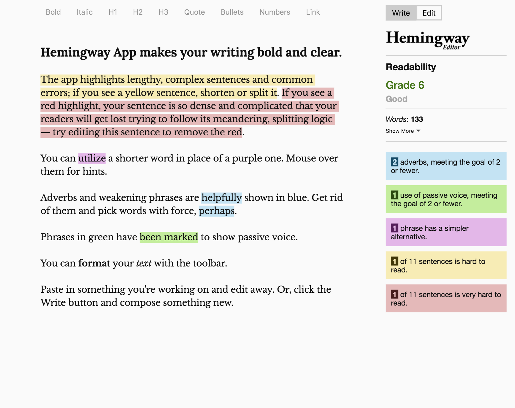 Hemingway App